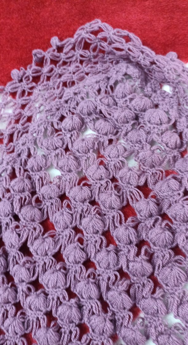 Bordo Dantel Detaylı Kadın Triko Şal - Görsel 4