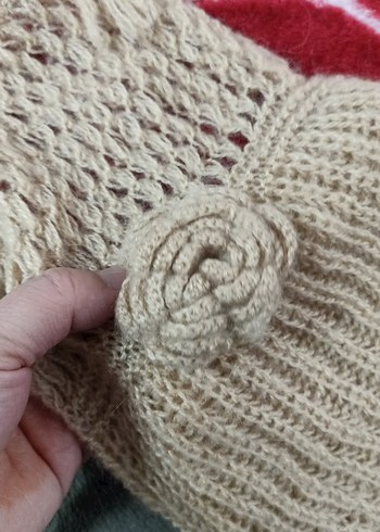 Bej Örgü Kadın Şal - Görsel 4