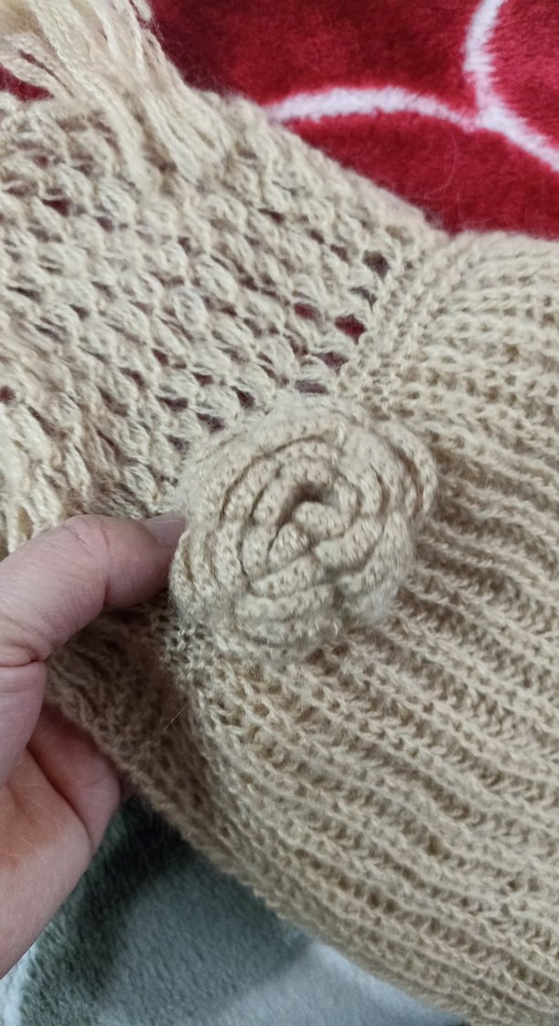 Bej Örgü Kadın Şal - Görsel 4