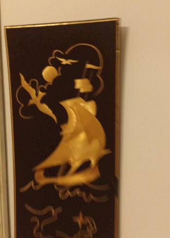 Altın Varaklı Yelkenli Gemili Sanat Tablosu vintage - Görsel 6