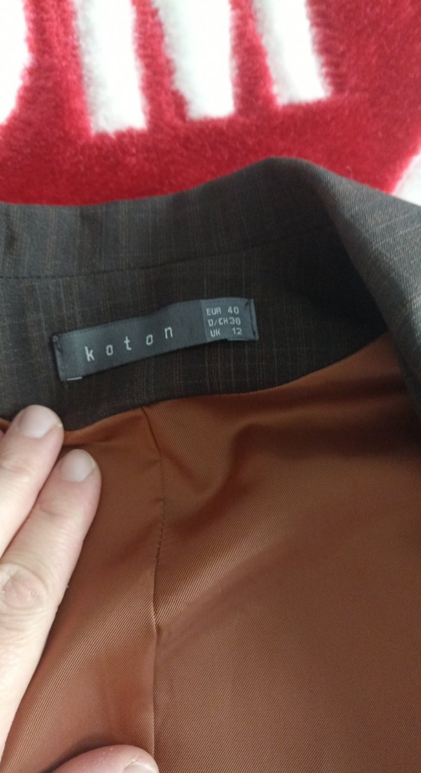 Düğmeli Kahverengi Keten Kadın Blazer Ceket - Görsel 4