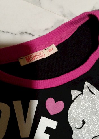 Kız Çocuk Siyah Renkli Baskılı Sweatshirt - Görsel 4