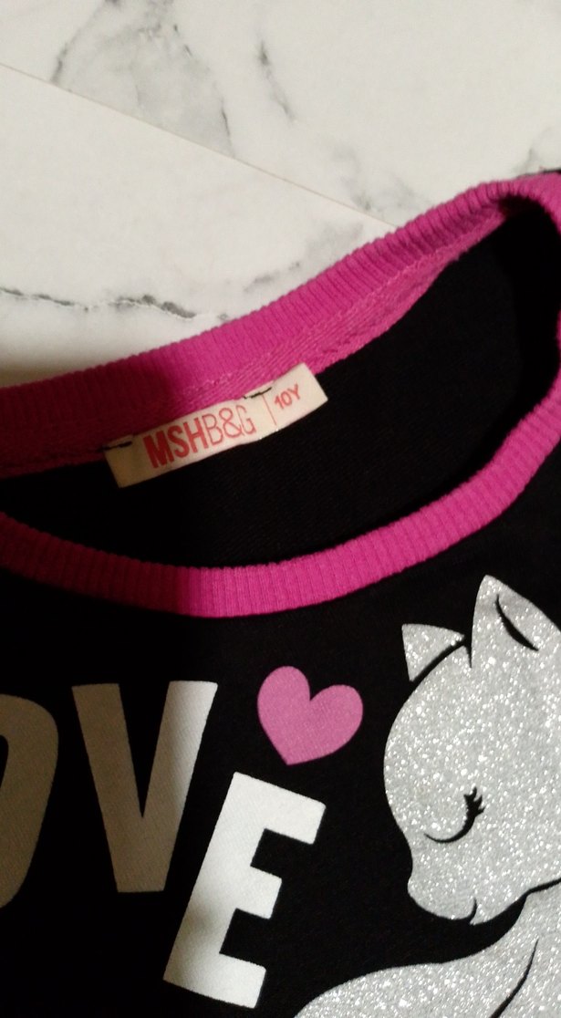 Kız Çocuk Siyah Renkli Baskılı Sweatshirt - Görsel 4