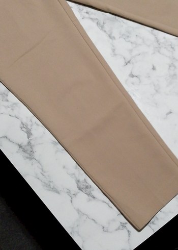 Bej Kadın Kumaş Pantolon Midi Boy - Görsel 2