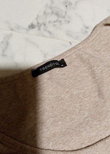 Bej Uzun Kollu Kadın Triko - Görsel 3