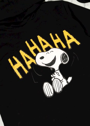 Baskılı Siyah Pamuklu tişört - Görsel 2