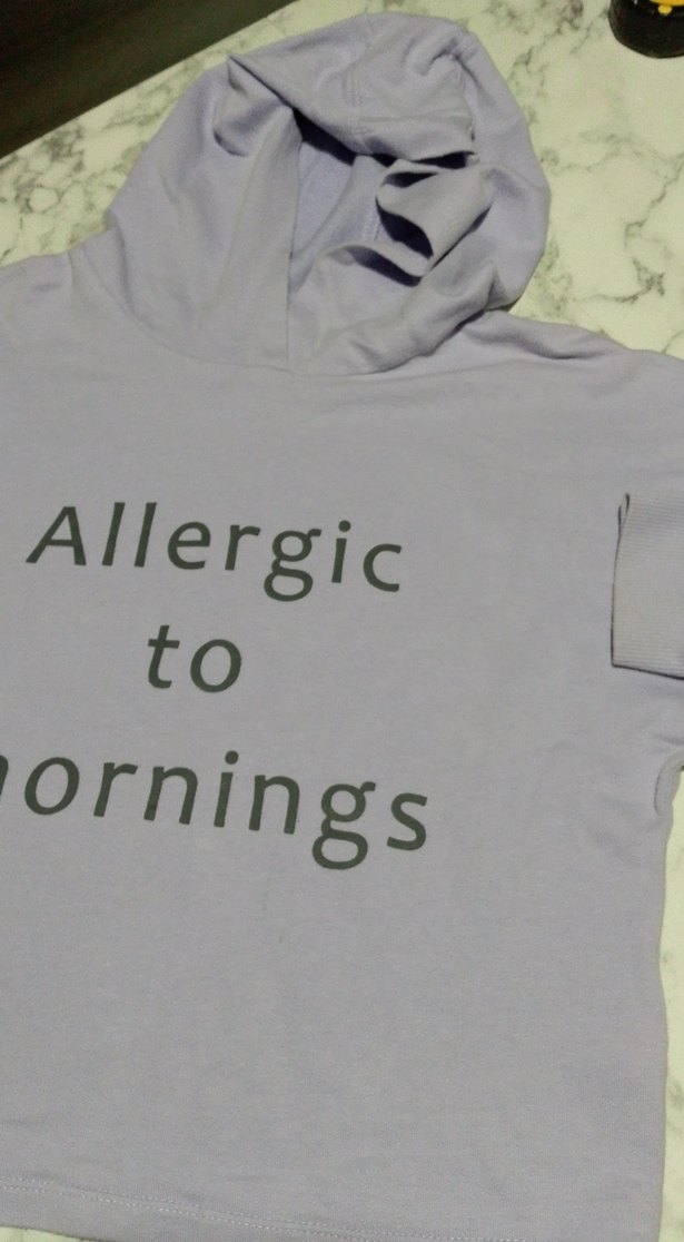 Gri Kapüşonlu Hamile Uzun Kollu Tişört - Görsel 2