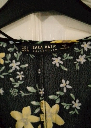 Sarı Çiçek Desenli V Yaka Midi Elbise - Görsel 2