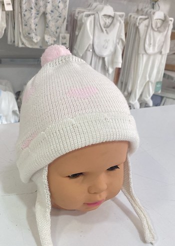 Pembe Örgü Bebek Bere/şapka - Görsel 3