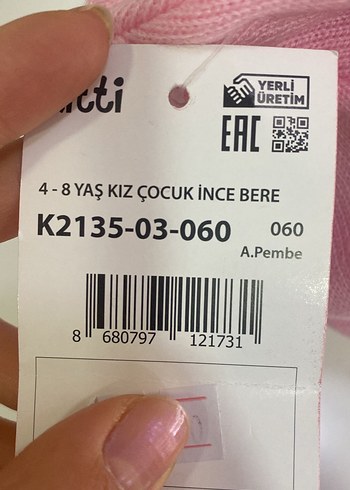 Pembe Örgü Bebek Bere - Görsel 2