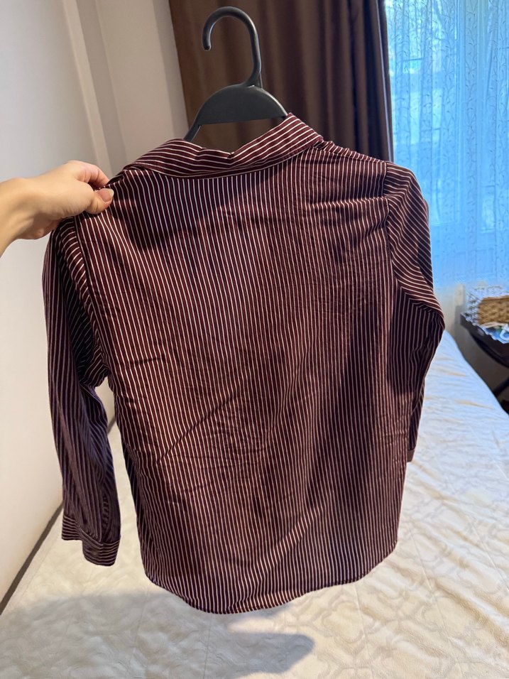MAVİ Bordo Çizgili Uzun Kollu Kadın Gömlek - Görsel 2