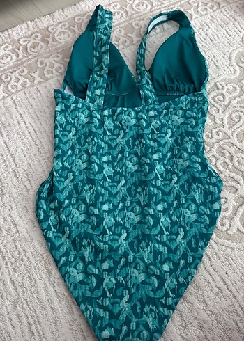 Dantel Detaylı Turkuaz Kadın Mayo - Görsel 2