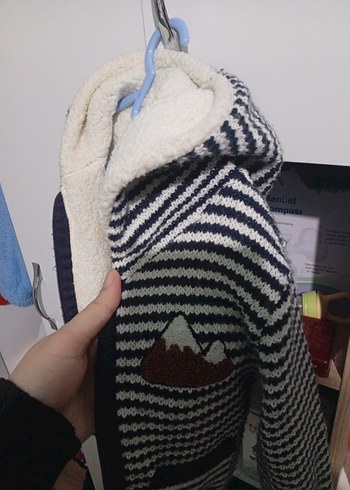 CİVİL Gri Nakış Detaylı Erkek Çocuk polarlı Ceket - Görsel 3