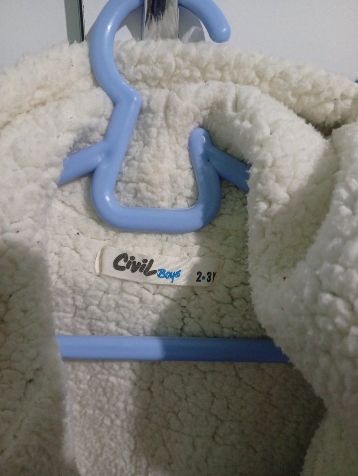 CİVİL Gri Nakış Detaylı Erkek Çocuk polarlı Ceket - Görsel 2