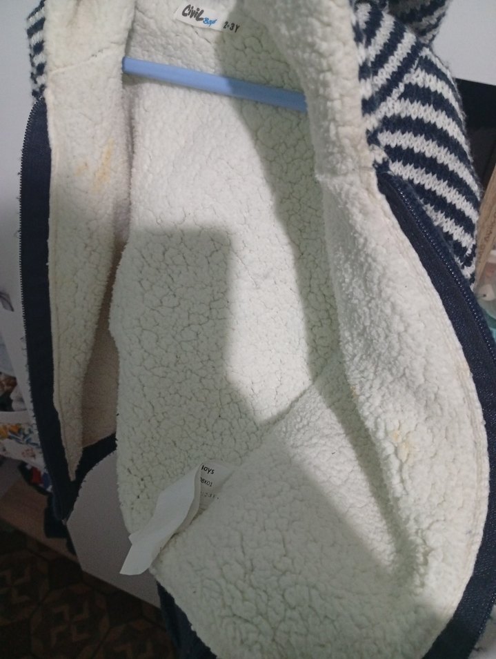 CİVİL Gri Nakış Detaylı Erkek Çocuk polarlı Ceket - Görsel 4