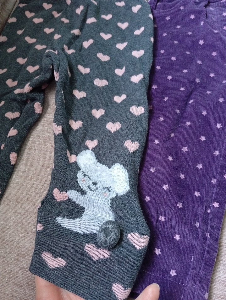 LC WAİKİKİ BABY Kız Çocuk Mor ve Desenli Triko Taytlar - Görsel 2