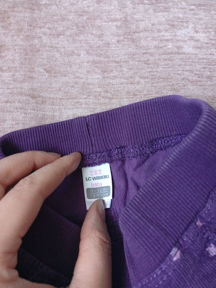 LC WAİKİKİ BABY Kız Çocuk Mor ve Desenli Triko Taytlar - Görsel 4