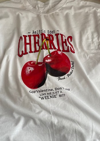 Beyaz Baskılı Kadın Tişört - Görsel 2