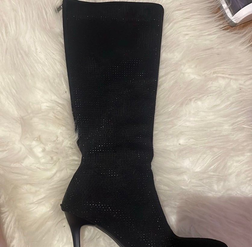 Siyah taşlı çizme - Görsel 2