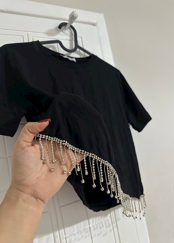 Kadın Parlak Taşlı Vücut Zinciri - Görsel 4