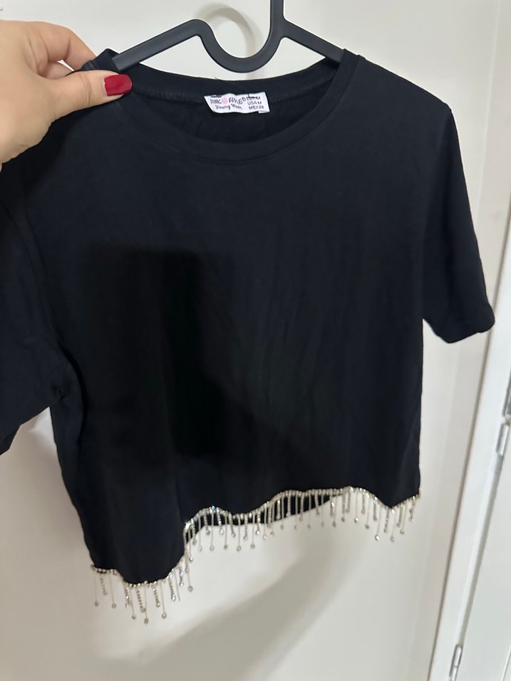 Kadın Parlak Taşlı Vücut Zinciri - Görsel 2