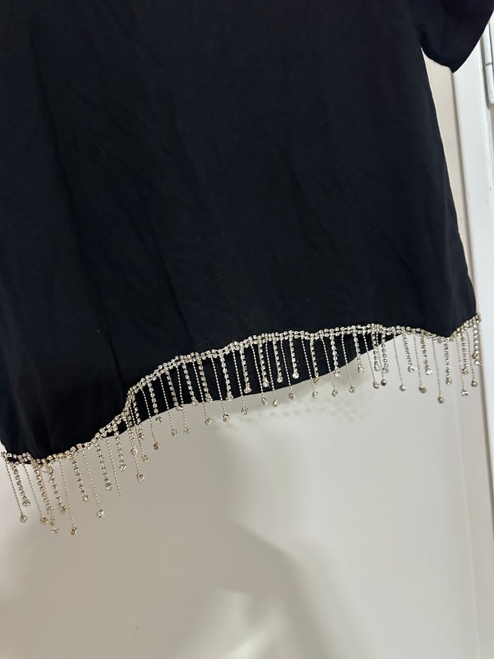 Kadın Parlak Taşlı Vücut Zinciri - Görsel 3