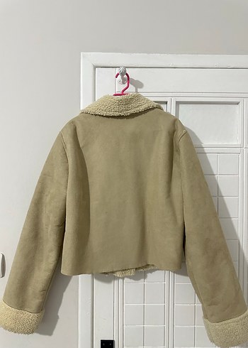 Bej Süet Kadın Kürklü Ceket - Görsel 3