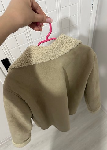 Bej Süet Kadın Kürklü Ceket - Görsel 6