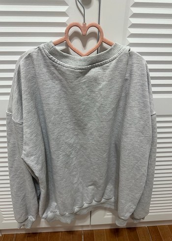 Gri Michigan Baskılı Örme Kadın Sweatshirt - Görsel 4