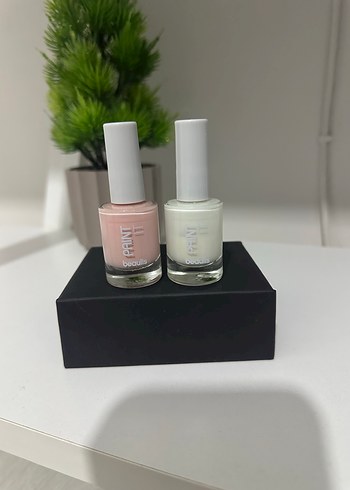 Pastel Beyaz ve pembe ikili  Oje - Görsel 2