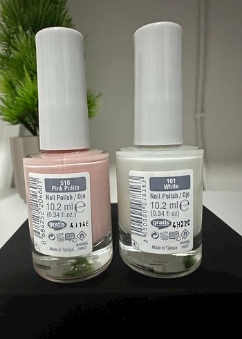 Pastel Beyaz ve pembe ikili  Oje - Görsel 3