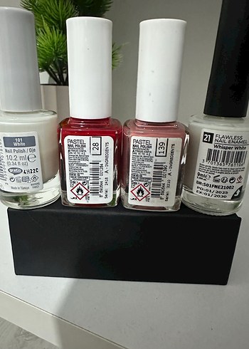 Beyaz ve Kırmızı Oje Seti 4 lü oje - Görsel 2