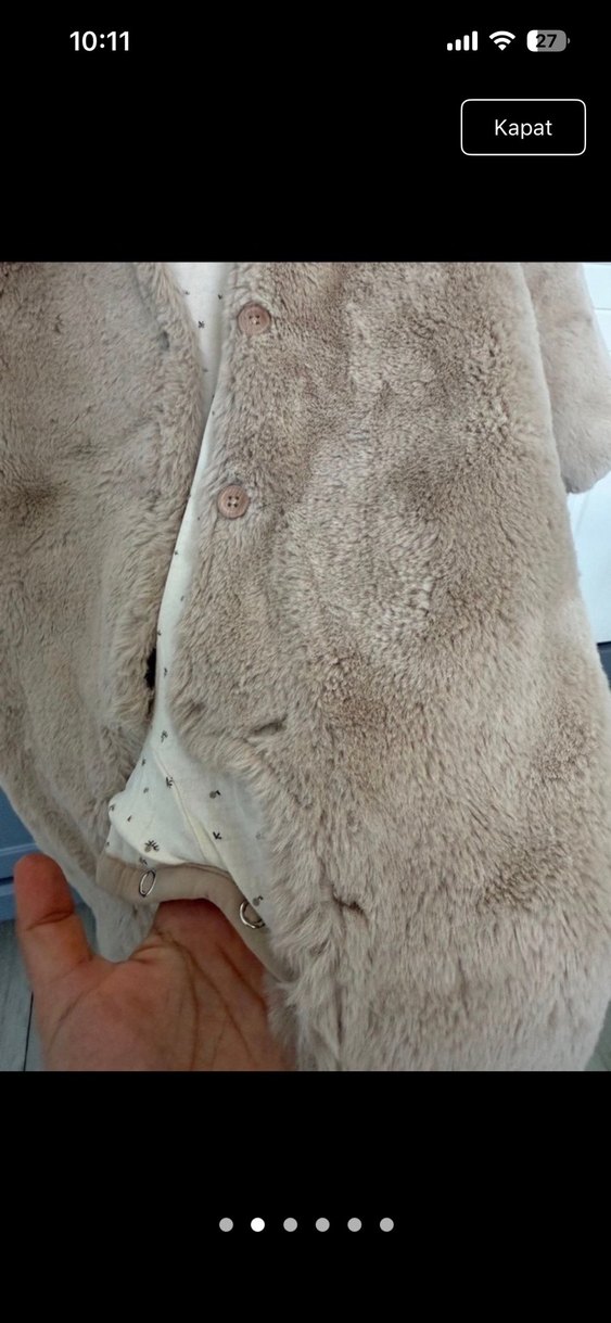 Tüylü Detaylı Bebek Tulum - Görsel 2