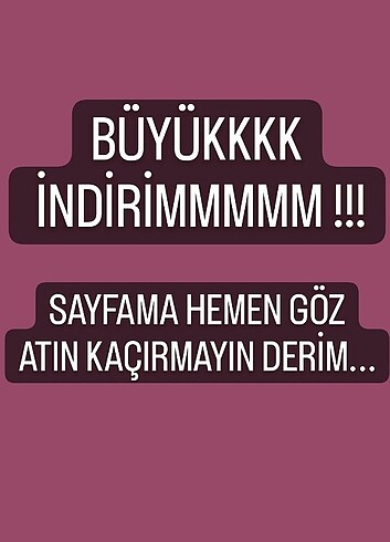BÜYÜK İNDİRİM !!! Kesinlikle sayfama göz atınnnn