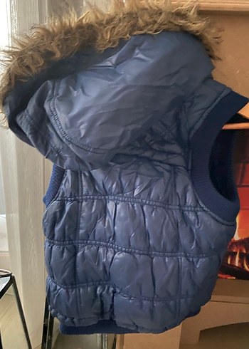 Çocuk Lacivert Kapüşonlu Fermuarlı Yelek - Görsel 8