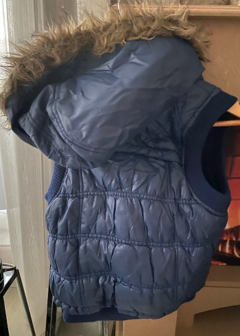 Çocuk Lacivert Kapüşonlu Fermuarlı Yelek - Görsel 7