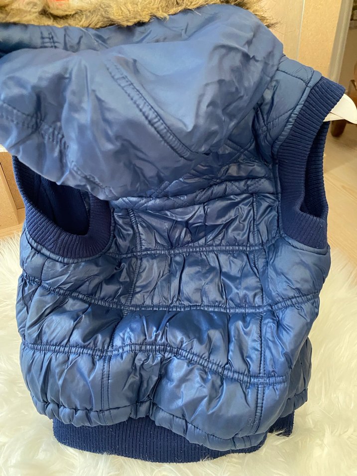 Çocuk Lacivert Kapüşonlu Fermuarlı Yelek - Görsel 3