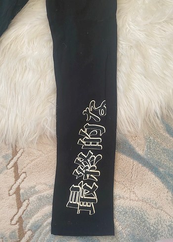 Siyah Baskılı Kadın Spor Tayt - Görsel 3