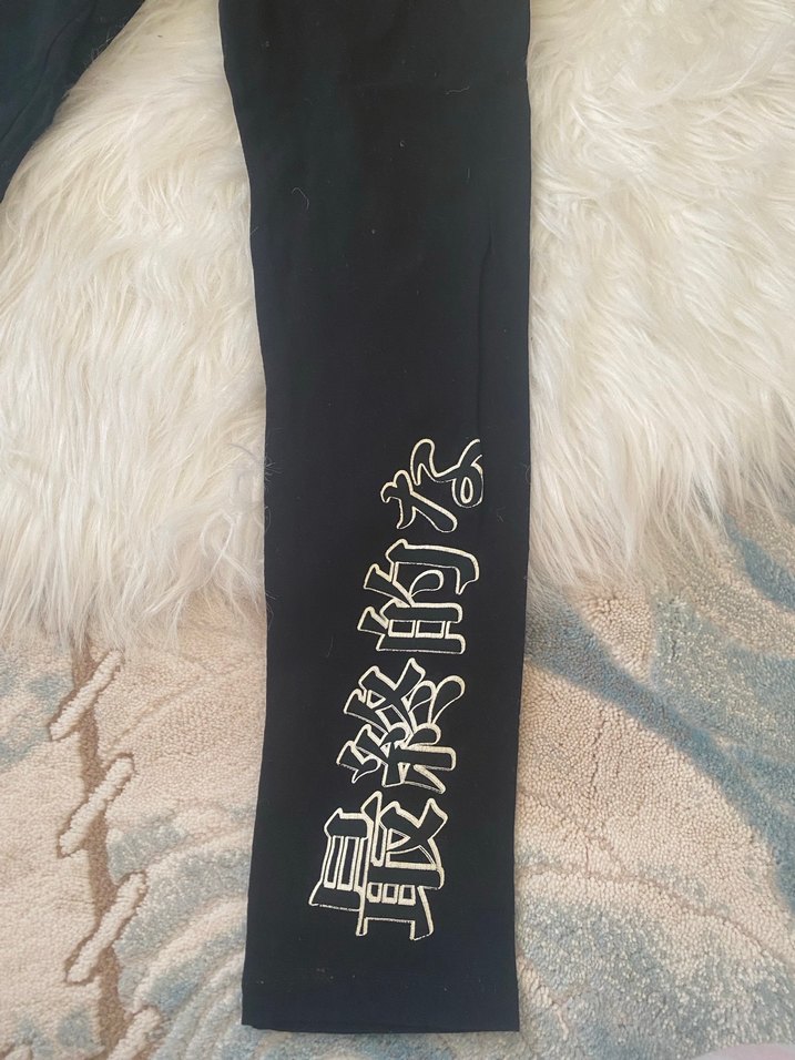 Siyah Baskılı Kadın Spor Tayt - Görsel 3