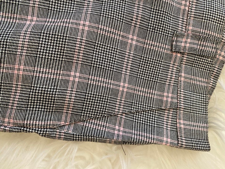 Düğmeli Ekose Desenli Kadın Bermuda Şort - Görsel 4