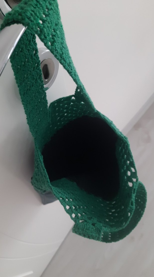 örgü Detaylı Yeşil Denim Kadın Çanta - Görsel 2