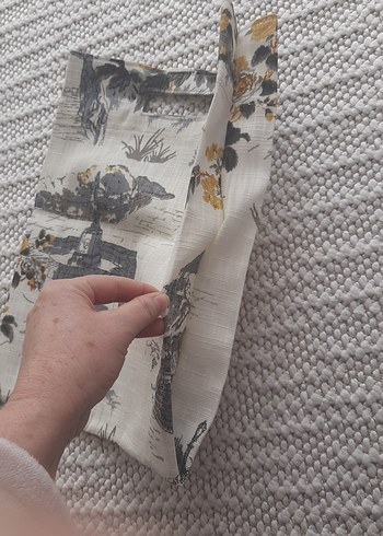 krem Gri Desenli Bohem Kadın el Çantasi - Görsel 4