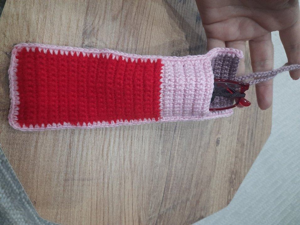 Örgü Çok Renkli gozluk Kılıfı - Görsel 3