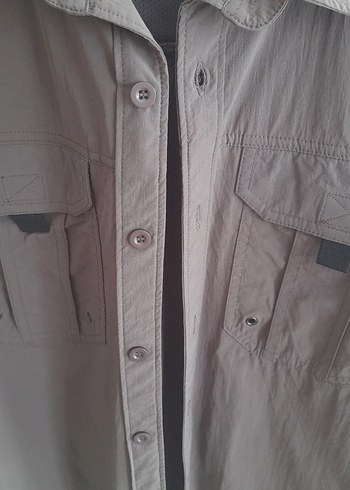 Gri Düğmeli Uzun Kollu Erkek outdoor Gömlek - Görsel 5