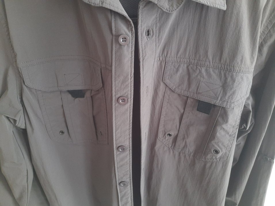 Gri Düğmeli Uzun Kollu Erkek outdoor Gömlek - Görsel 5