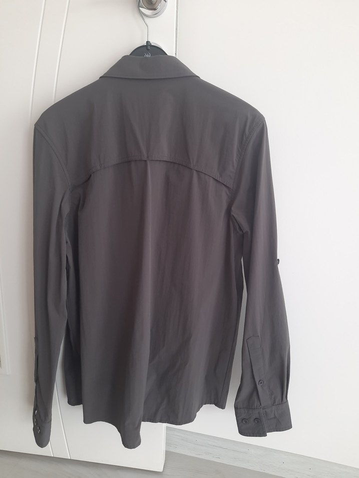 Gri Düğmeli Uzun Kollu Erkek outdoor Gömlek - Görsel 2