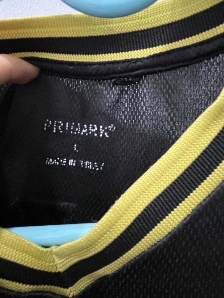 Sarı Siyah V Yaka Erkek Spor Tişört - Görsel 2