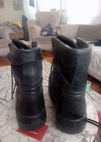 Siyah Bağcıklı Erkek Goth Tarzı Botlar - Görsel 4