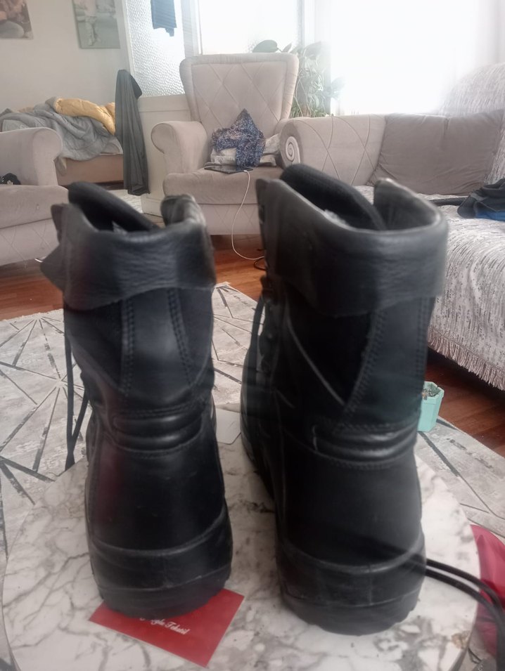 Siyah Bağcıklı Erkek Goth Tarzı Botlar - Görsel 4