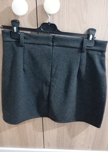 Gri Kemerli Mini Etek - Görsel 2